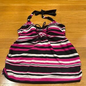 Motherhood maternity striped tankini top size medium.